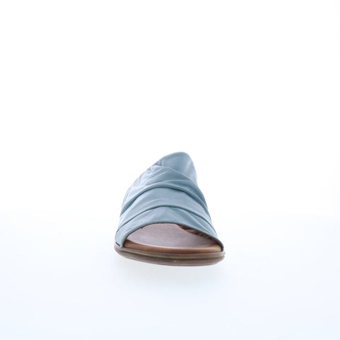 Miz Mooz Dandelion Womens Blue Leather Slip On Slides Sandals Shoes