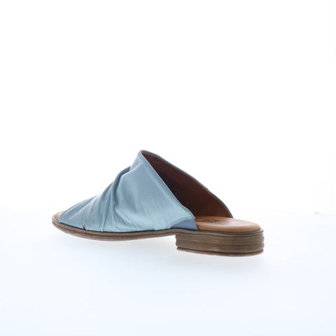 Miz Mooz Dandelion Womens Blue Leather Slip On Slides Sandals Shoes