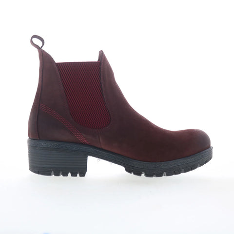 Miz Mooz Danie Womens Red Suede Slip On Chelsea Boots