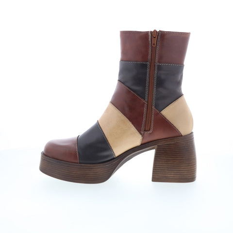 Miz Mooz Danna Womens Brown Leather Zipper Ankle & Booties Boots