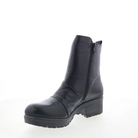Miz Mooz Darrla Womens Black Leather Zipper Ankle & Booties Boots