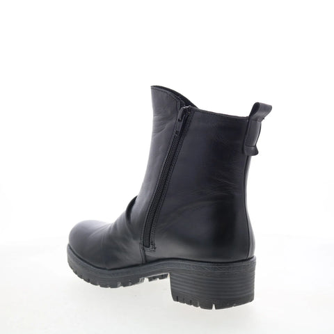 Miz Mooz Darrla Womens Black Leather Zipper Ankle & Booties Boots