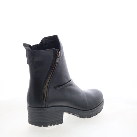 Miz Mooz Darrla Womens Black Leather Zipper Ankle & Booties Boots