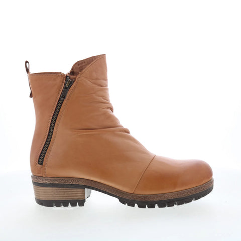 Miz Mooz Darrla Womens Brown Leather Zipper Ankle & Booties Boots