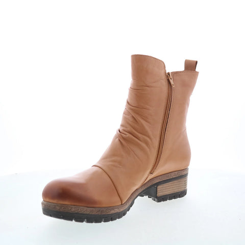 Miz Mooz Darrla Womens Brown Leather Zipper Ankle & Booties Boots