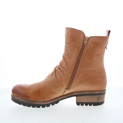Miz Mooz Darrla Womens Brown Leather Zipper Ankle & Booties Boots