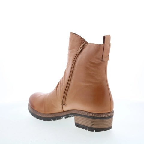Miz Mooz Darrla Womens Brown Leather Zipper Ankle & Booties Boots
