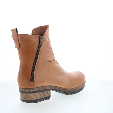 Miz Mooz Darrla Womens Brown Leather Zipper Ankle & Booties Boots