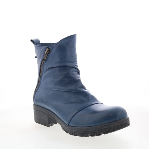 Miz Mooz Darrla Womens Blue Leather Zipper Ankle & Booties Boots