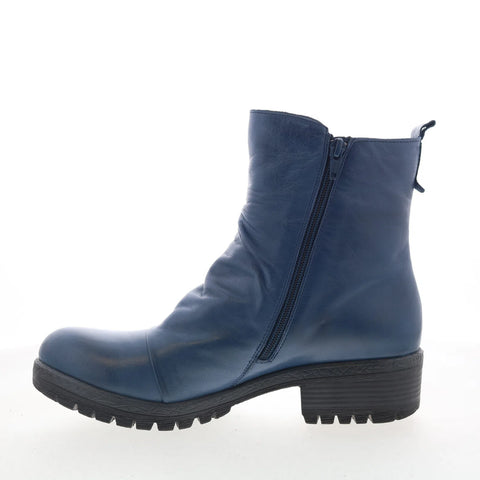 Miz Mooz Darrla Womens Blue Leather Zipper Ankle & Booties Boots