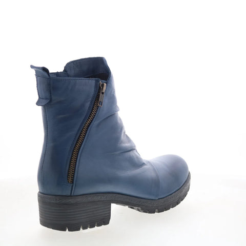 Miz Mooz Darrla Womens Blue Leather Zipper Ankle & Booties Boots