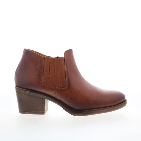 Miz Mooz Daveena Womens Brown Leather Zipper Ankle & Booties Boots