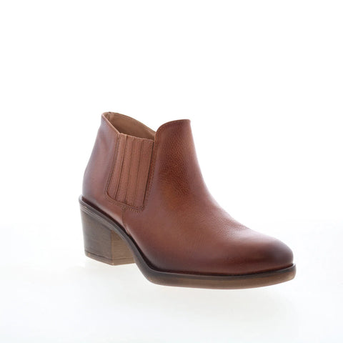 Miz Mooz Daveena Womens Brown Leather Zipper Ankle & Booties Boots
