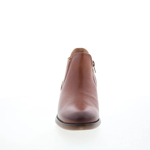 Miz Mooz Daveena Womens Brown Leather Zipper Ankle & Booties Boots