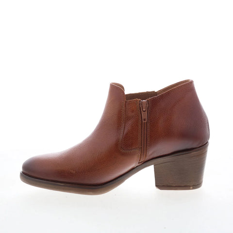 Miz Mooz Daveena Womens Brown Leather Zipper Ankle & Booties Boots