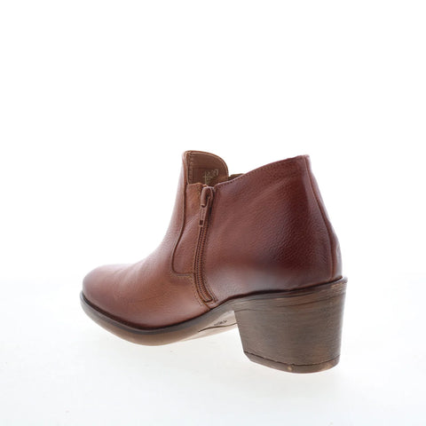 Miz Mooz Daveena Womens Brown Leather Zipper Ankle & Booties Boots