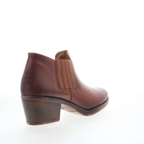 Miz Mooz Daveena Womens Brown Leather Zipper Ankle & Booties Boots