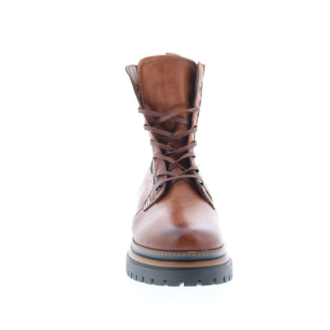 Miz Mooz Davie Womens Brown Leather Lace Up Casual Dress Boots