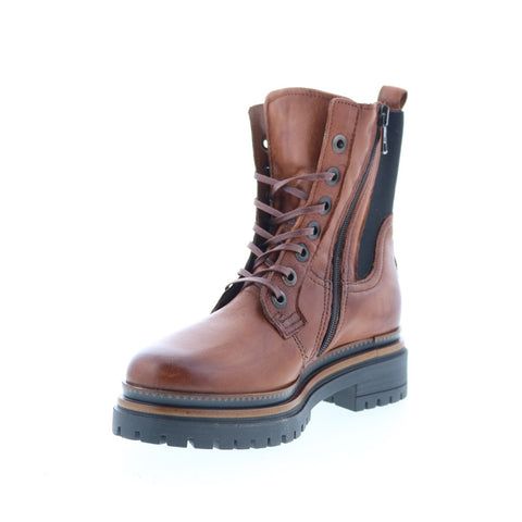 Miz Mooz Davie Womens Brown Leather Lace Up Casual Dress Boots