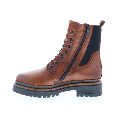 Miz Mooz Davie Womens Brown Leather Lace Up Casual Dress Boots