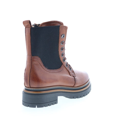 Miz Mooz Davie Womens Brown Leather Lace Up Casual Dress Boots