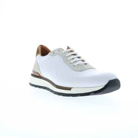 Bruno Magli Davio DAVIO5 Mens White Leather Lace Up Lifestyle Sneakers Shoes