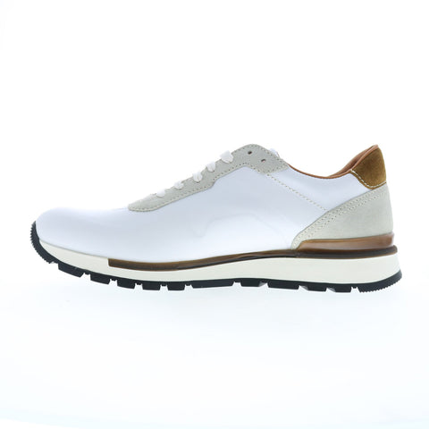 Bruno Magli Davio DAVIO5 Mens White Leather Lace Up Lifestyle Sneakers Shoes