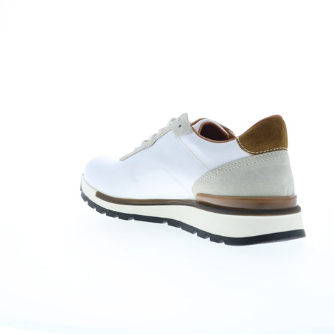 Bruno Magli Davio DAVIO5 Mens White Leather Lace Up Lifestyle Sneakers Shoes