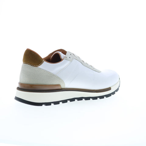 Bruno Magli Davio DAVIO5 Mens White Leather Lace Up Lifestyle Sneakers Shoes