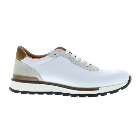 Bruno Magli Davio DAVIO5 Mens White Leather Lace Up Lifestyle Sneakers Shoes