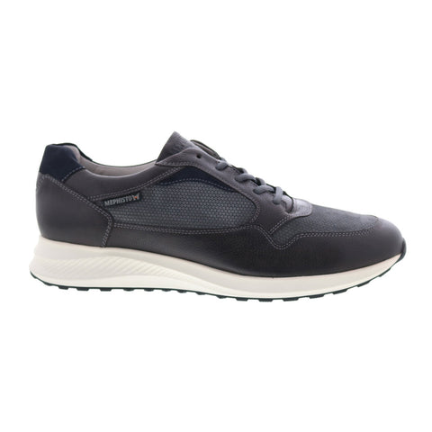 Mephisto Davis Mens Gray Leather Lace Up Lifestyle Sneakers Shoes