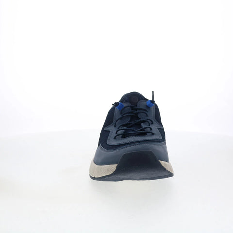 Clarks Davis Low 26164784 Mens Blue Leather Lace Up Lifestyle Sneakers Shoes