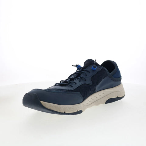 Clarks Davis Low 26164784 Mens Blue Leather Lace Up Lifestyle Sneakers Shoes