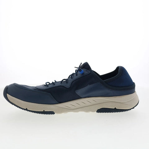 Clarks Davis Low 26164784 Mens Blue Leather Lace Up Lifestyle Sneakers Shoes