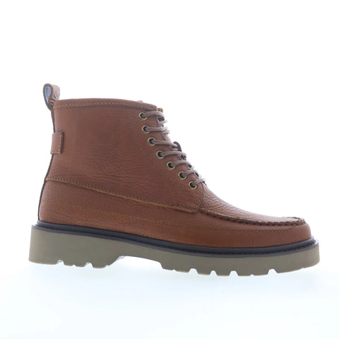 Steve Madden Daviston DAVI07M1 Mens Brown Leather Lace Up Casual Dress Boots