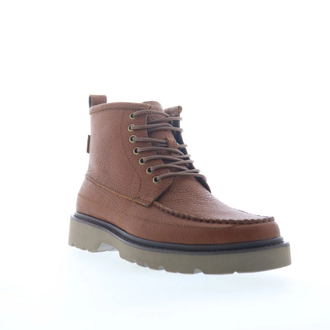 Steve Madden Daviston DAVI07M1 Mens Brown Leather Lace Up Casual Dress Boots