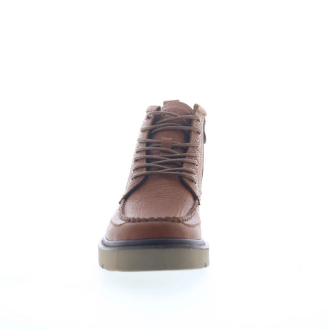 Steve Madden Daviston DAVI07M1 Mens Brown Leather Lace Up Casual Dress Boots