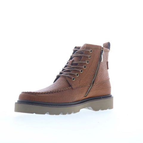 Steve Madden Daviston DAVI07M1 Mens Brown Leather Lace Up Casual Dress Boots
