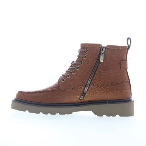 Steve Madden Daviston DAVI07M1 Mens Brown Leather Lace Up Casual Dress Boots