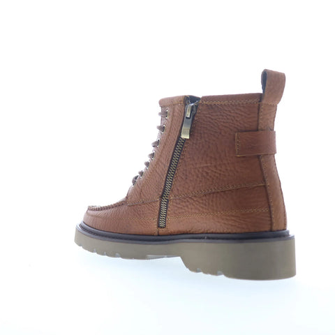 Steve Madden Daviston DAVI07M1 Mens Brown Leather Lace Up Casual Dress Boots