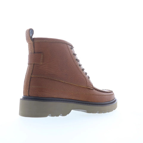 Steve Madden Daviston DAVI07M1 Mens Brown Leather Lace Up Casual Dress Boots