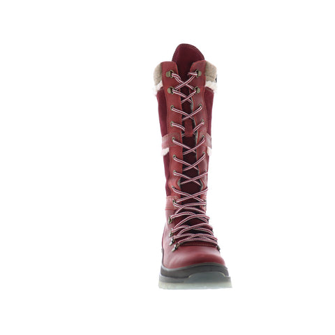 Bos. & Co. Daws Womens Red Leather Lace Up Casual Dress Boots