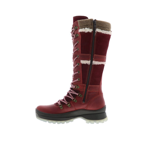 Bos. & Co. Daws Womens Red Leather Lace Up Casual Dress Boots