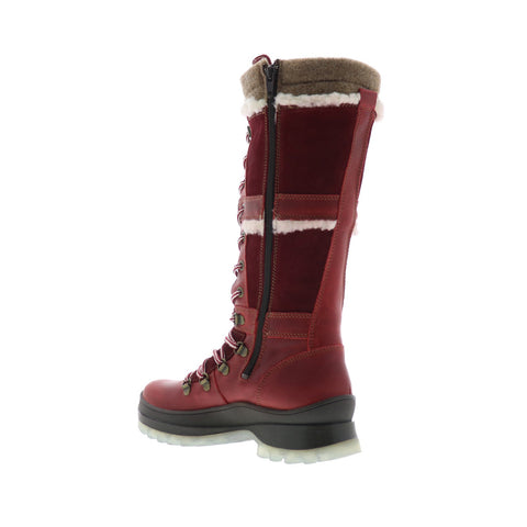Bos. & Co. Daws Womens Red Leather Lace Up Casual Dress Boots