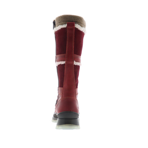 Bos. & Co. Daws Womens Red Leather Lace Up Casual Dress Boots