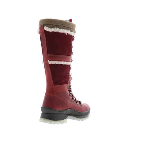 Bos. & Co. Daws Womens Red Leather Lace Up Casual Dress Boots