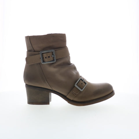 Miz Mooz Dawsen Womens Brown Leather Zipper Ankle & Booties Boots