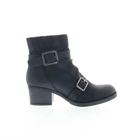 Miz Mooz Dawsen Womens Black Leather Zipper Ankle & Booties Boots