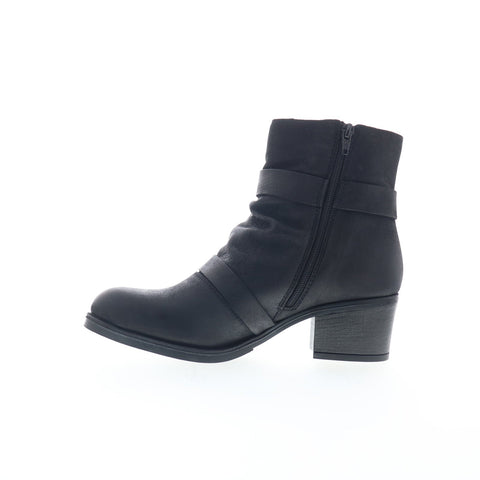 Miz Mooz Dawsen Womens Black Leather Zipper Ankle & Booties Boots