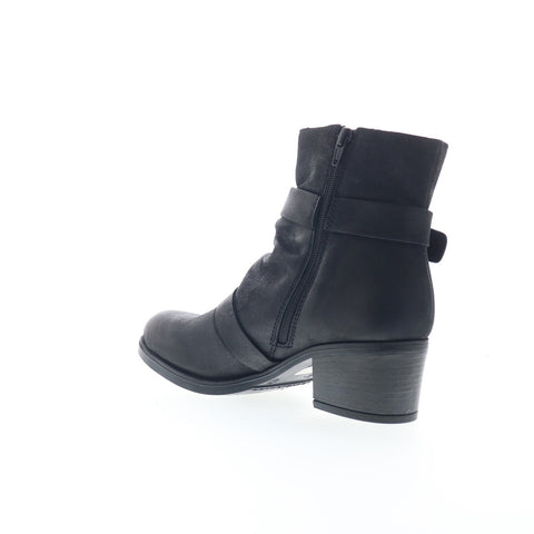 Miz Mooz Dawsen Womens Black Leather Zipper Ankle & Booties Boots